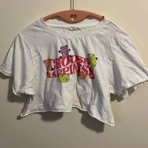 Good Vibes Cropped White T Shirt